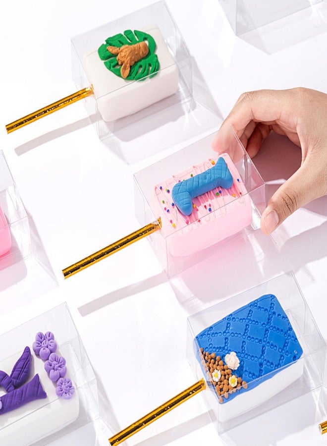 SLShePack 24PCS Rice Krispie Treat Boxes with Hole Cakesickle Boxes Candy Boxes Party Favors (3.5"x 2.4"x 1.38") - Image 2